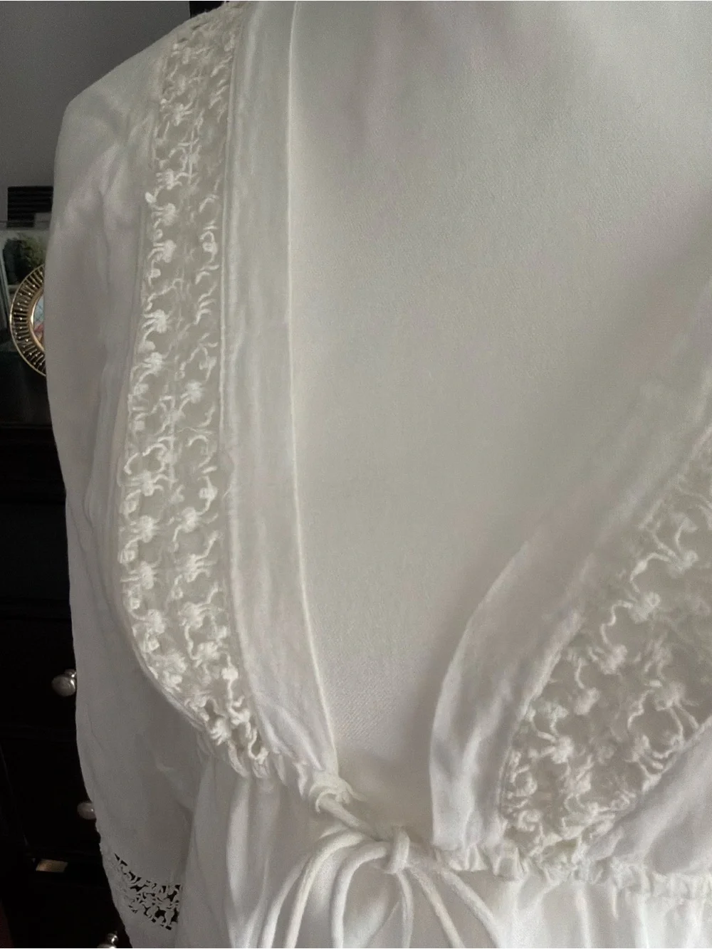 White Lace-Trim Beach Pool Swim Coverup - Picture 3 of 10